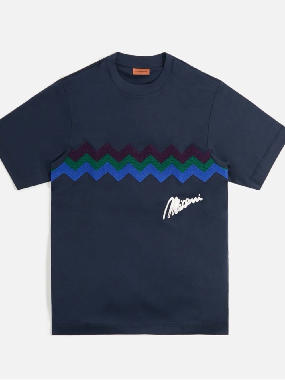Missoni Embroidered Chevron Cotton-Jersey T-Shirt